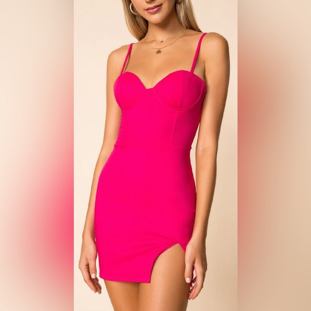superdown oliviah bustier mini dress hot pink